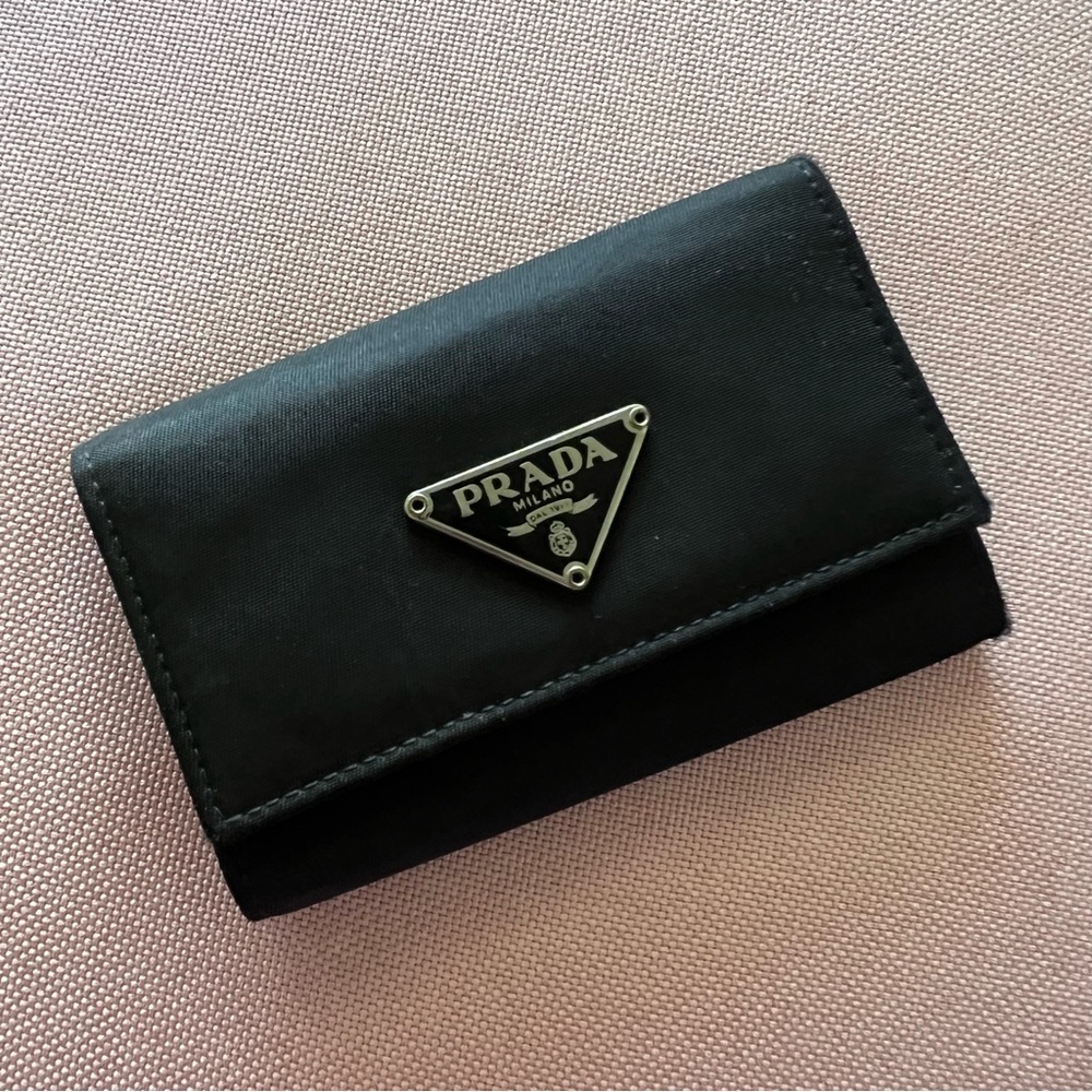 Authentic Prada Nylon Keyholder Black